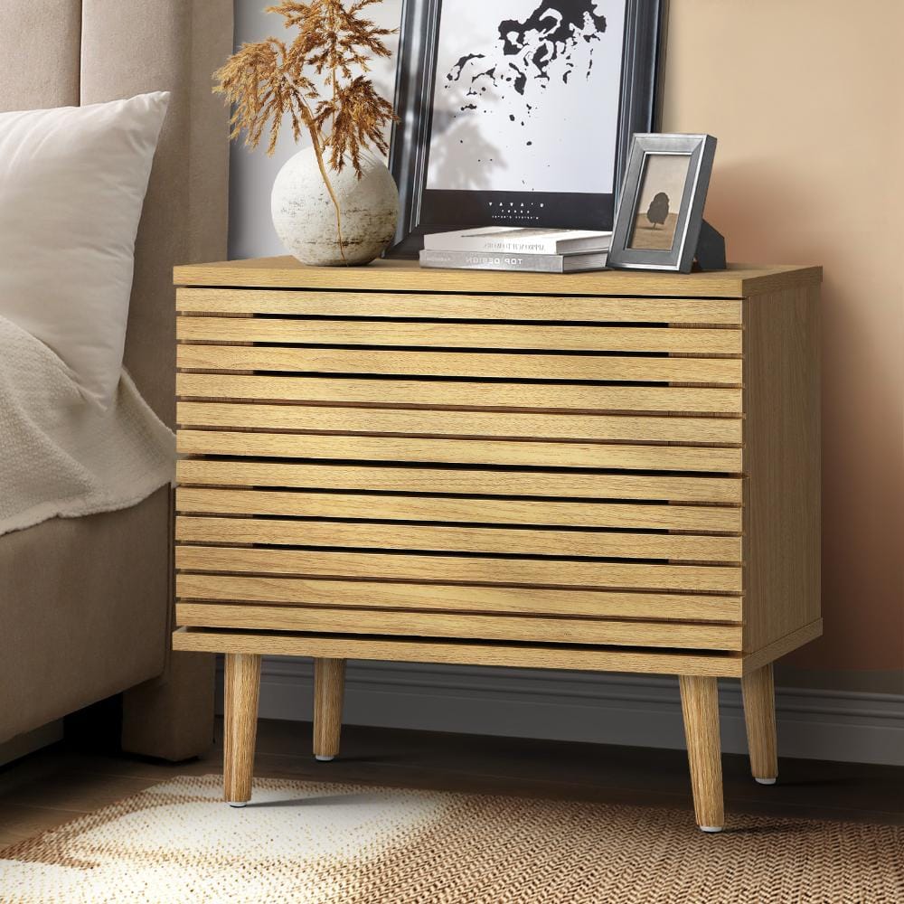 Oikiture Bedside Table Bedside Tables Side Table 2 Drawers Unique Bedroom Storage Cabinet