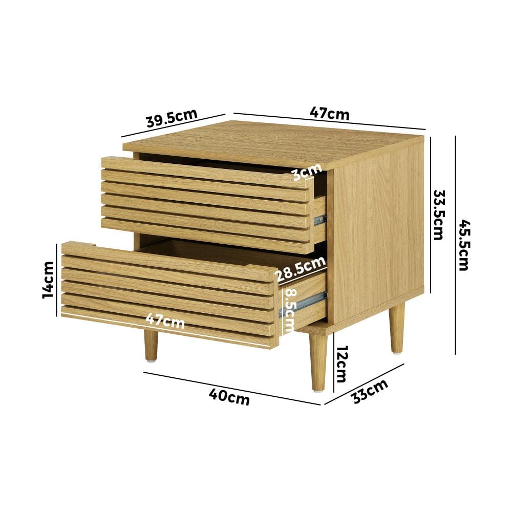 Oikiture Bedside Table Bedside Tables Side Table 2 Drawers Unique Bedroom Storage Cabinet