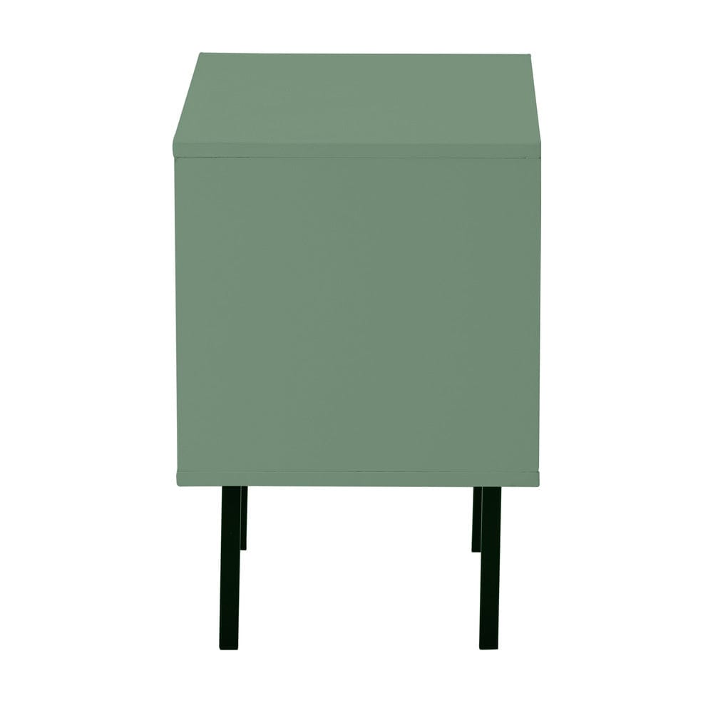 Oikiture Bedside Table Bedside Tables Storage Cabinet Wood Green