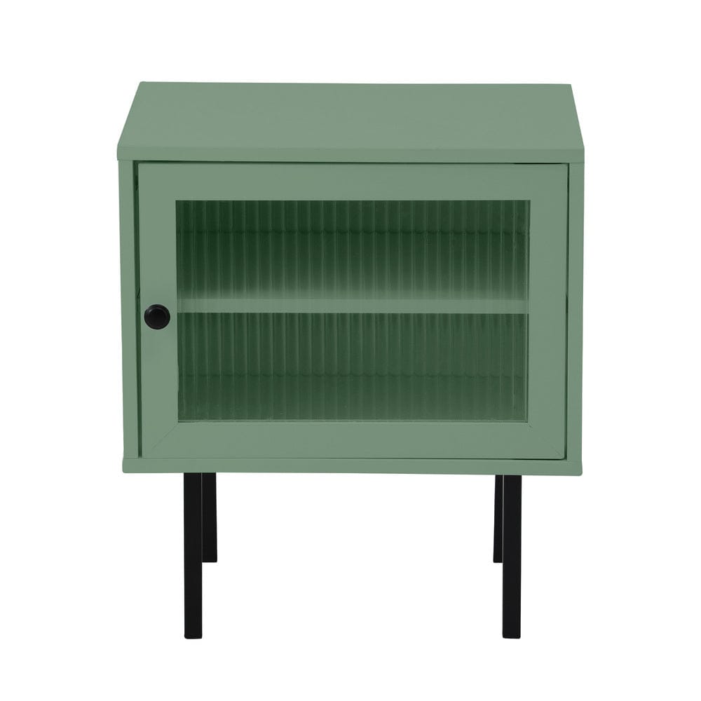 Oikiture Bedside Table Bedside Tables Storage Cabinet Wood Green