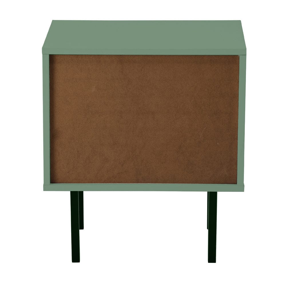 Oikiture Bedside Table Bedside Tables Storage Cabinet Wood Green