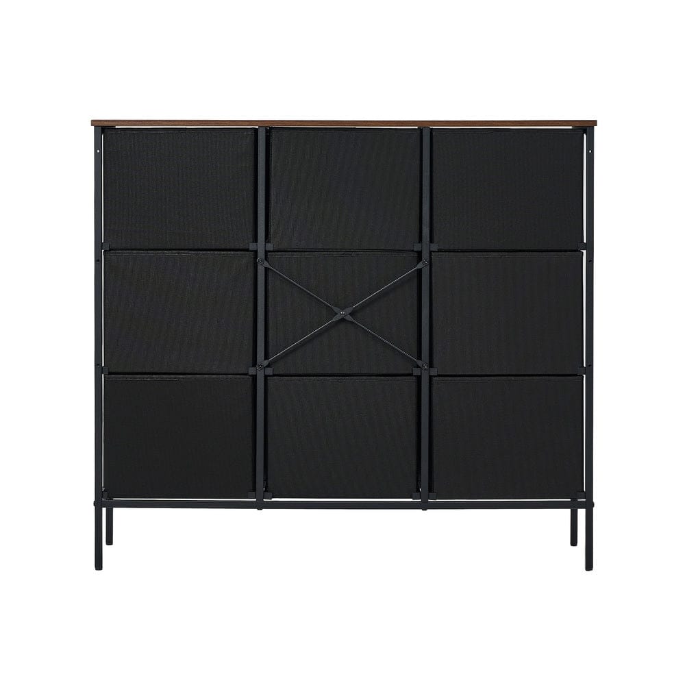 Oikiture Chest of Drawers BOHO V 9 Chest of Drawers Fabric Lowboy Retro Vintage