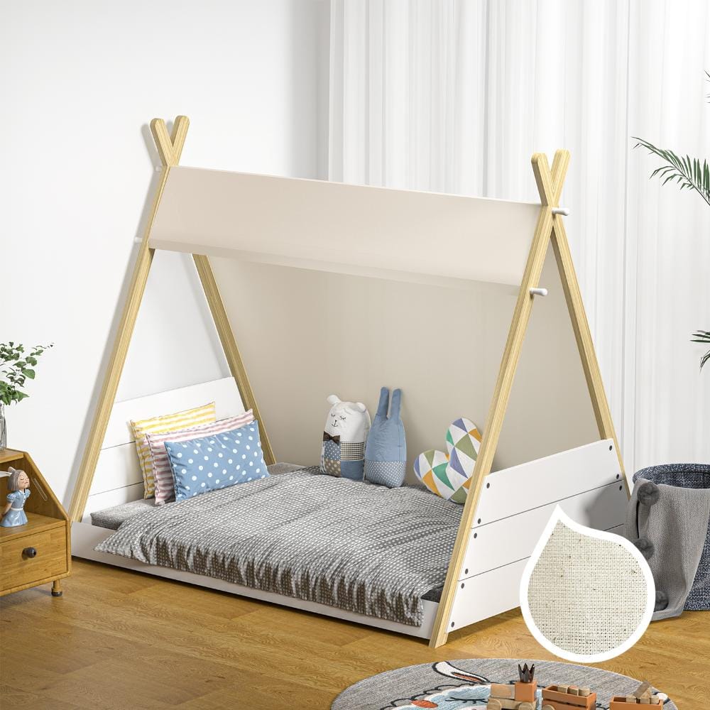 Oikiture Bedframe Brunswick Kids Bed Frame Single Size Bed Wooden Timber Mattress Platfrom