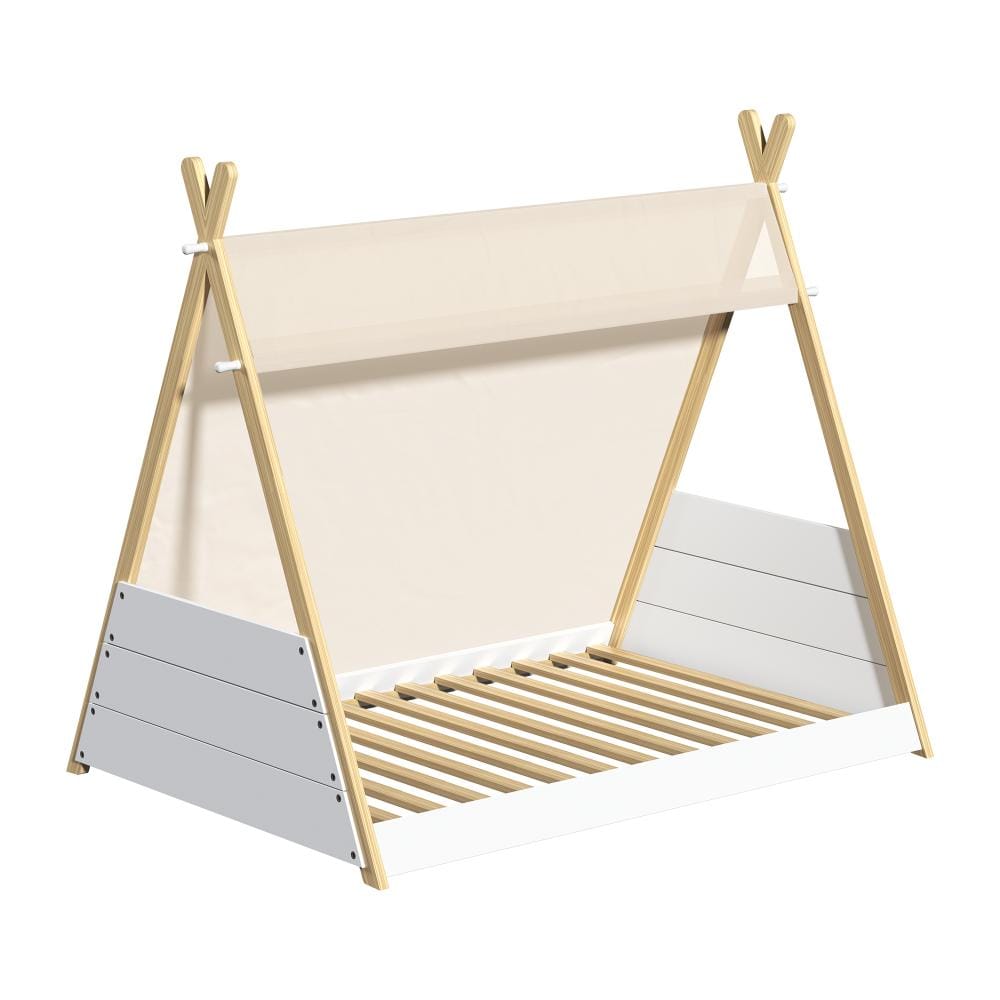 Oikiture Bedframe Brunswick Kids Bed Frame Single Size Bed Wooden Timber Mattress Platfrom