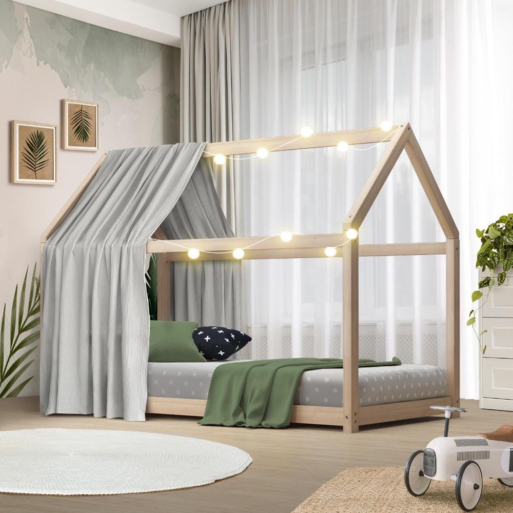 Oikiture Bedframe Byron Wooden Bed Frame Single Wood Mattress Base Pine Timber Platform