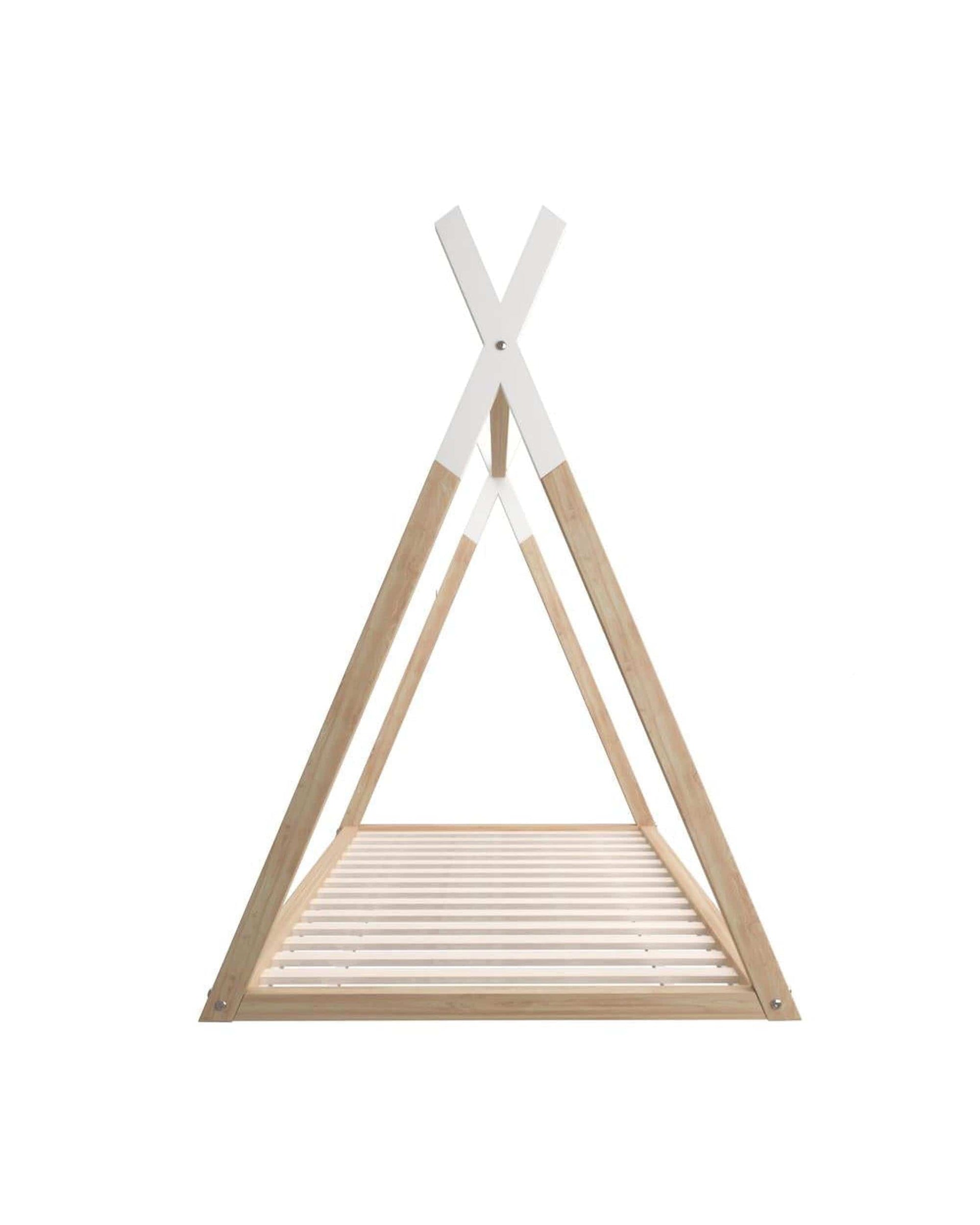 Oikiture Bedframe Cabos Wooden Bed Frame Single Timber Teepee House Mattress Base Platform