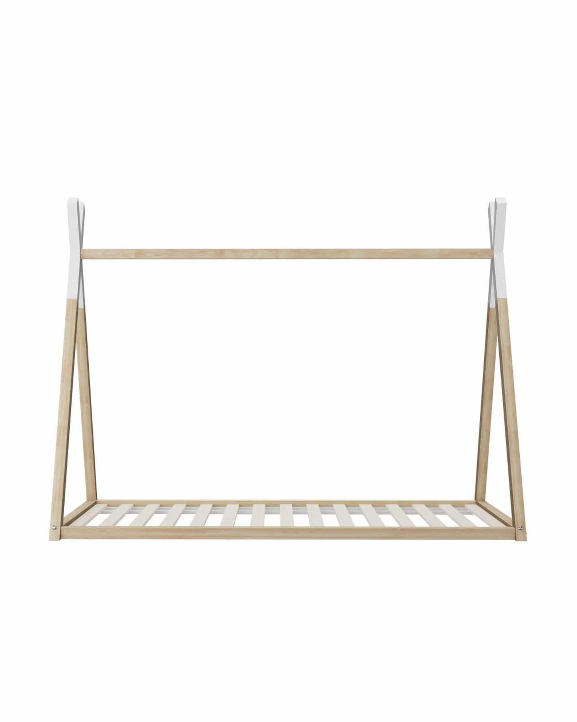 Oikiture Bedframe Cabos Wooden Bed Frame Single Timber Teepee House Mattress Base Platform