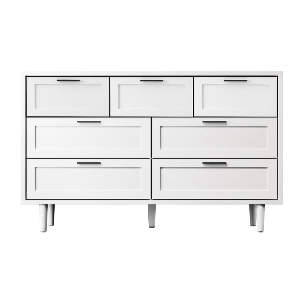 Oikiture Chest of Drawers CASSETTIERA 7 Chest of Drawers Dresser Tallboy White