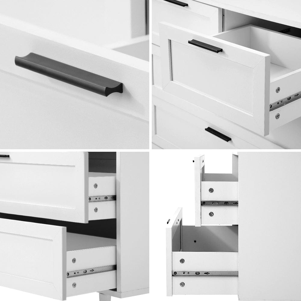 Oikiture Chest of Drawers CASSETTIERA 7 Chest of Drawers Dresser Tallboy White