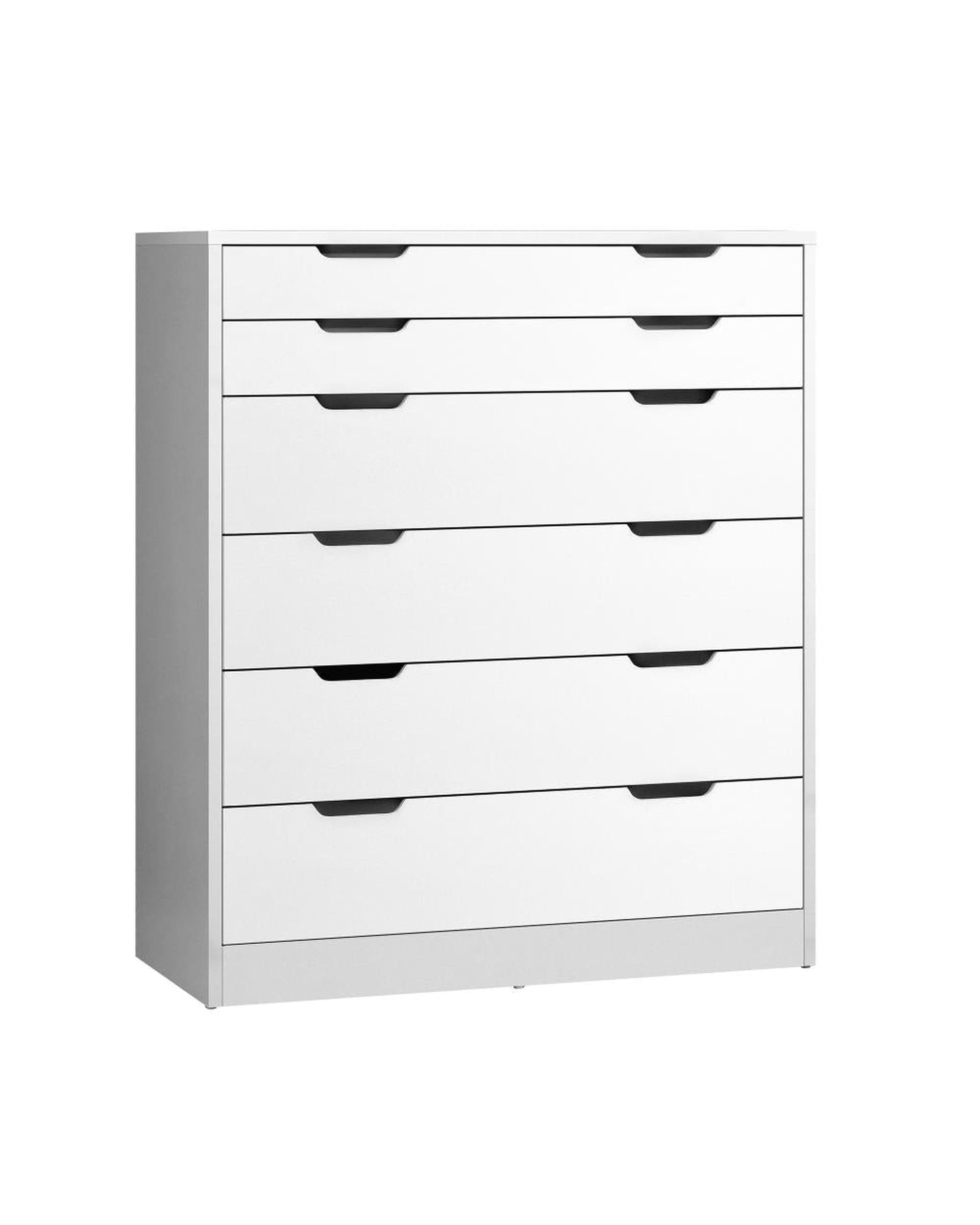 Oikiture Chest of Drawers CELESTE 6 Chest of Drawers Tallboy Cabinet Bedroom Clothes White Furniture