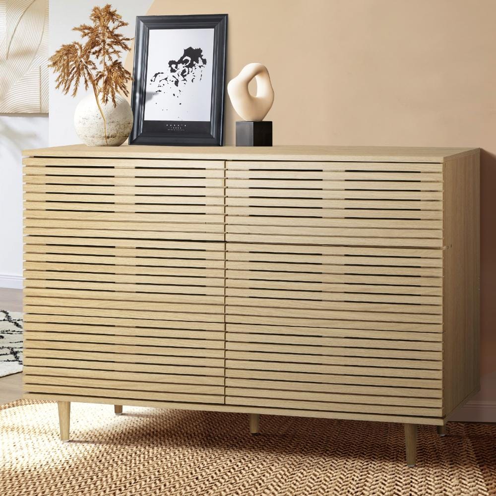Oikiture Chest of Drawers EDEN 6 Chest of Drawers Tallboy Cabinet Bedroom Clothes Unique Furniture