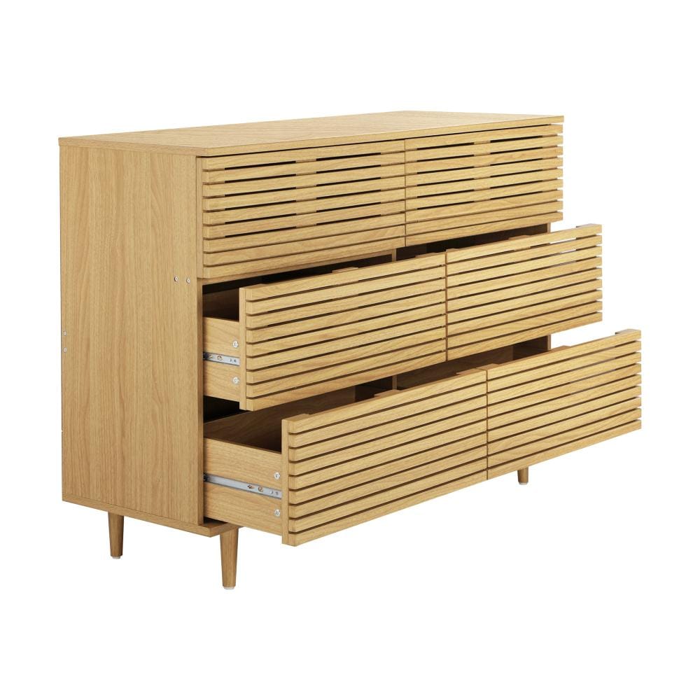 Oikiture Chest of Drawers EDEN 6 Chest of Drawers Tallboy Cabinet Bedroom Clothes Unique Furniture