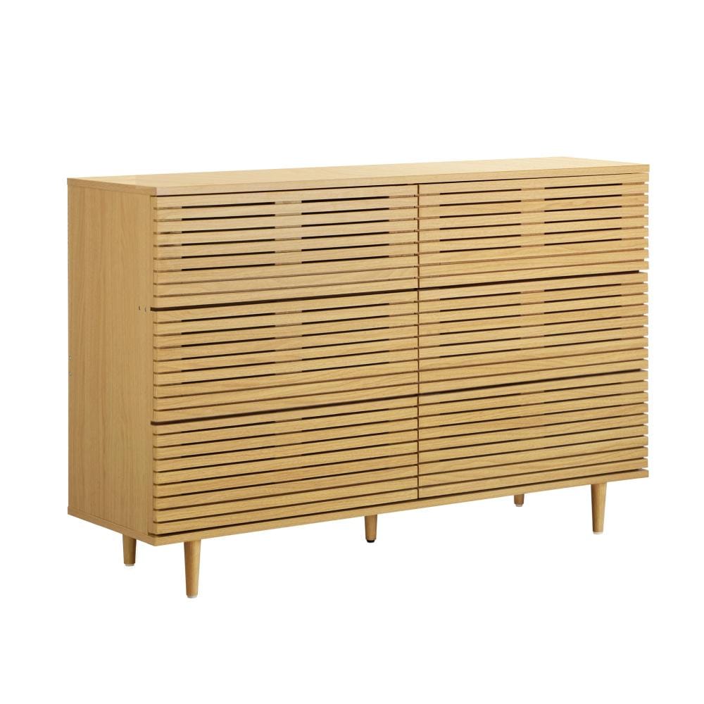 Oikiture Chest of Drawers EDEN 6 Chest of Drawers Tallboy Cabinet Bedroom Clothes Unique Furniture