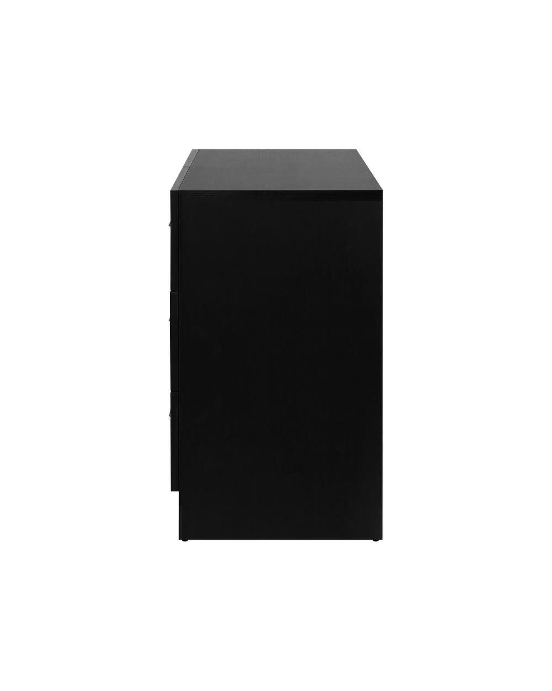 Oikiture Chest of Drawers EMILIA 6 Chest of Drawers Tallboy Dresser Table Lowboy Storage Cabinet Black