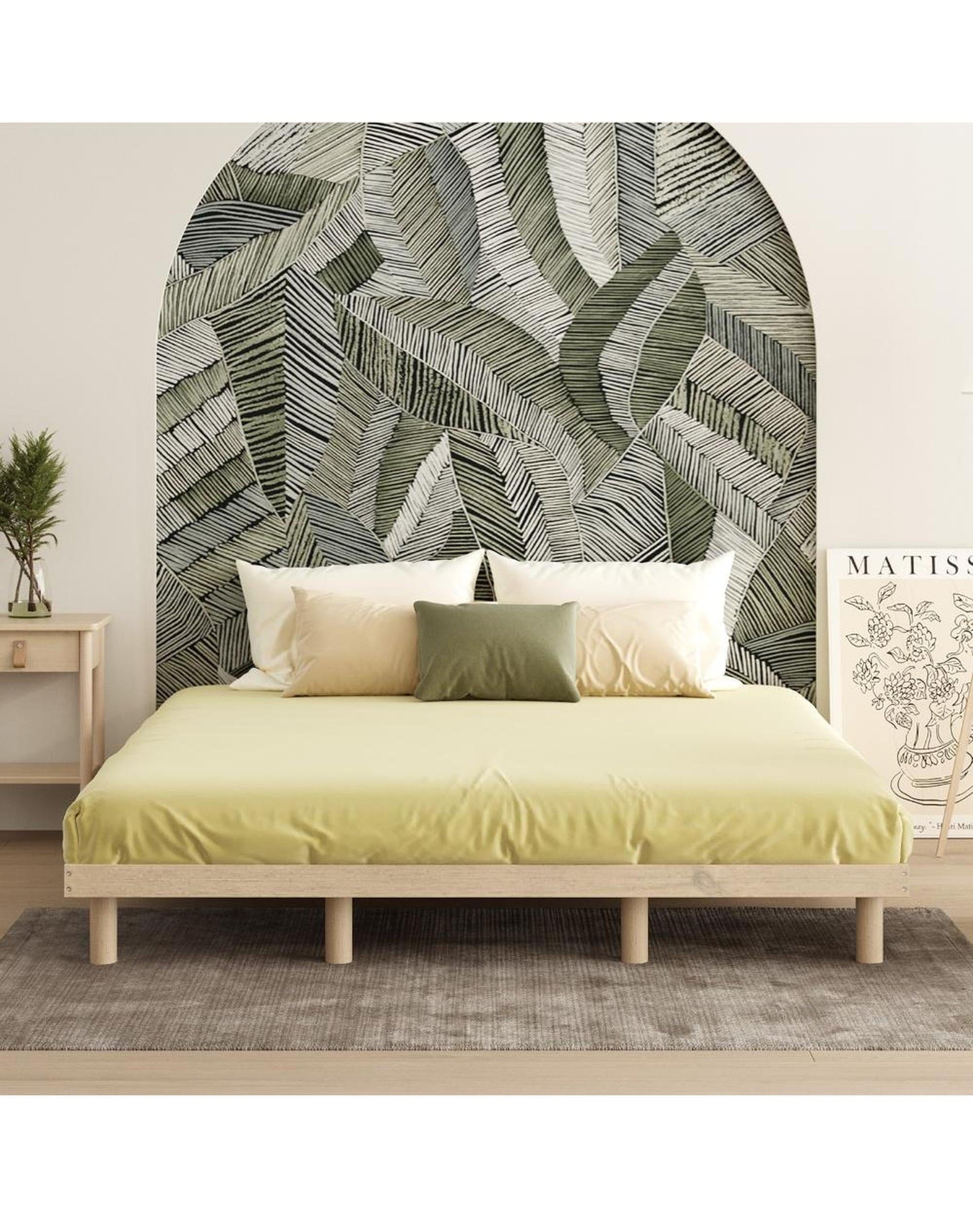 Oikiture Base Gisborne Bed Frame Bed Base Solid Wood Slats