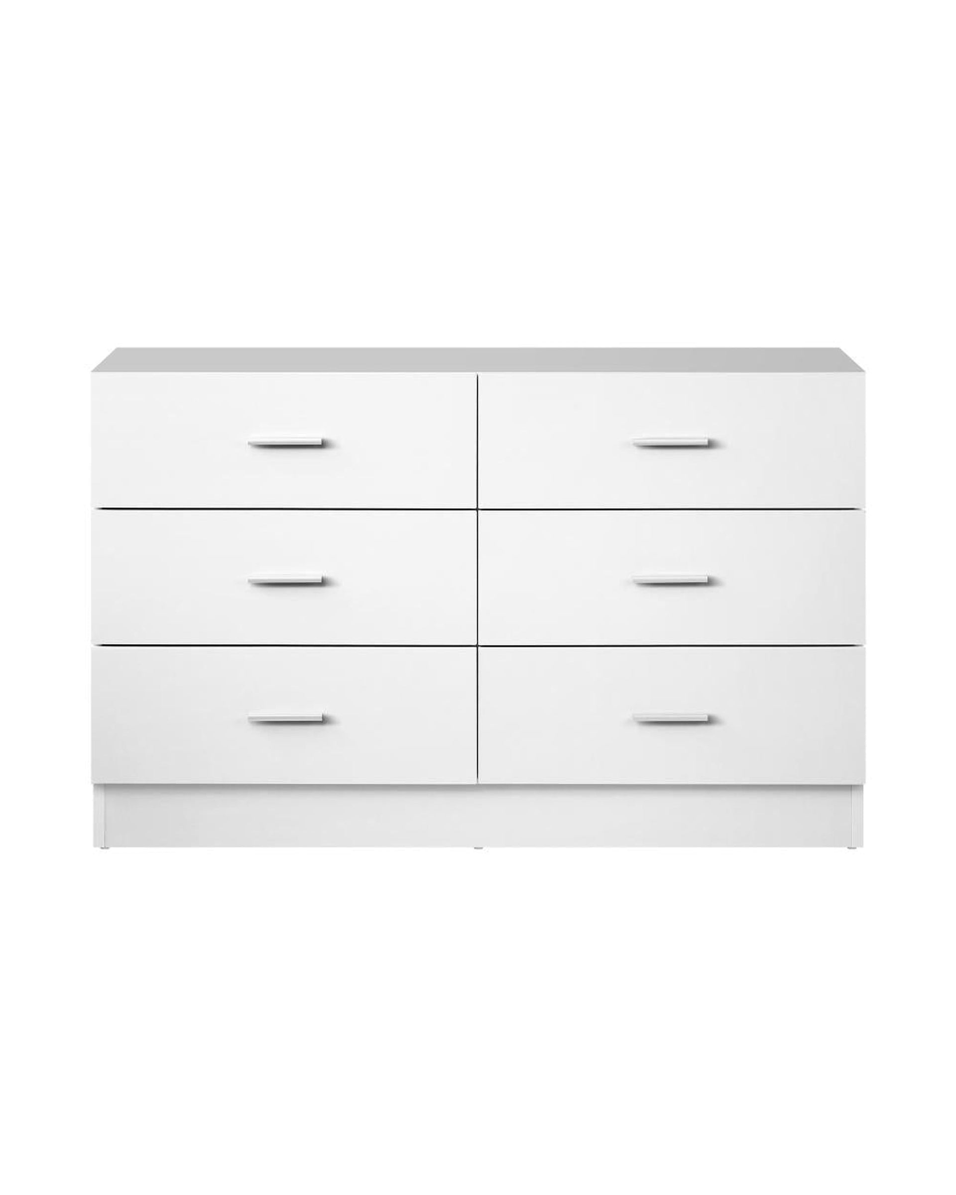 Oikiture Chest of Drawers ISABELLA 6 Chest of Drawers Tallboy Dresser Table Lowboy Storage Cabinet White