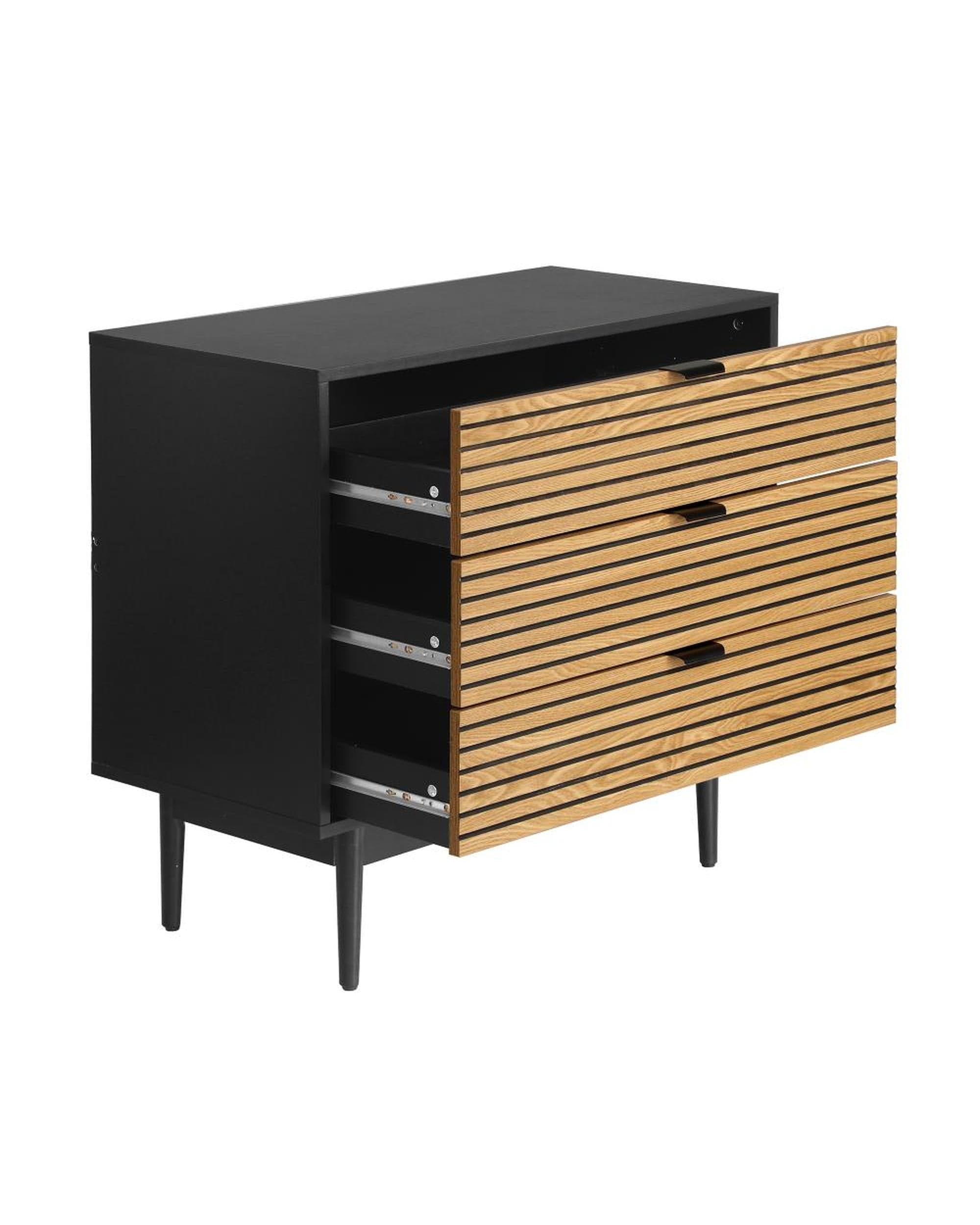 Oikiture Chest of Drawers JAY 3 Chest of Drawers Dresser Table Bedside Lowboy Storage Cabinet