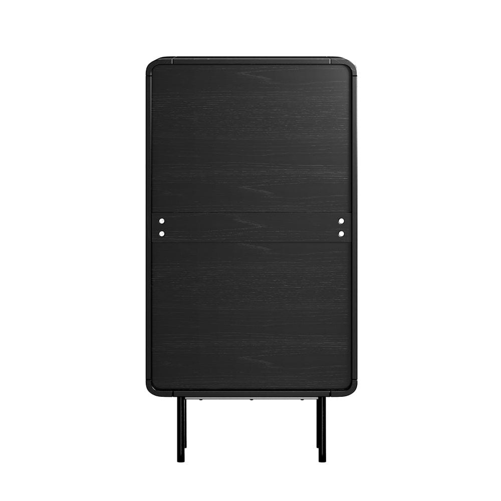 Oikiture Chest of Drawers KARO 5 Chest of Drawers Dresser Tallboy Metal Handle Black