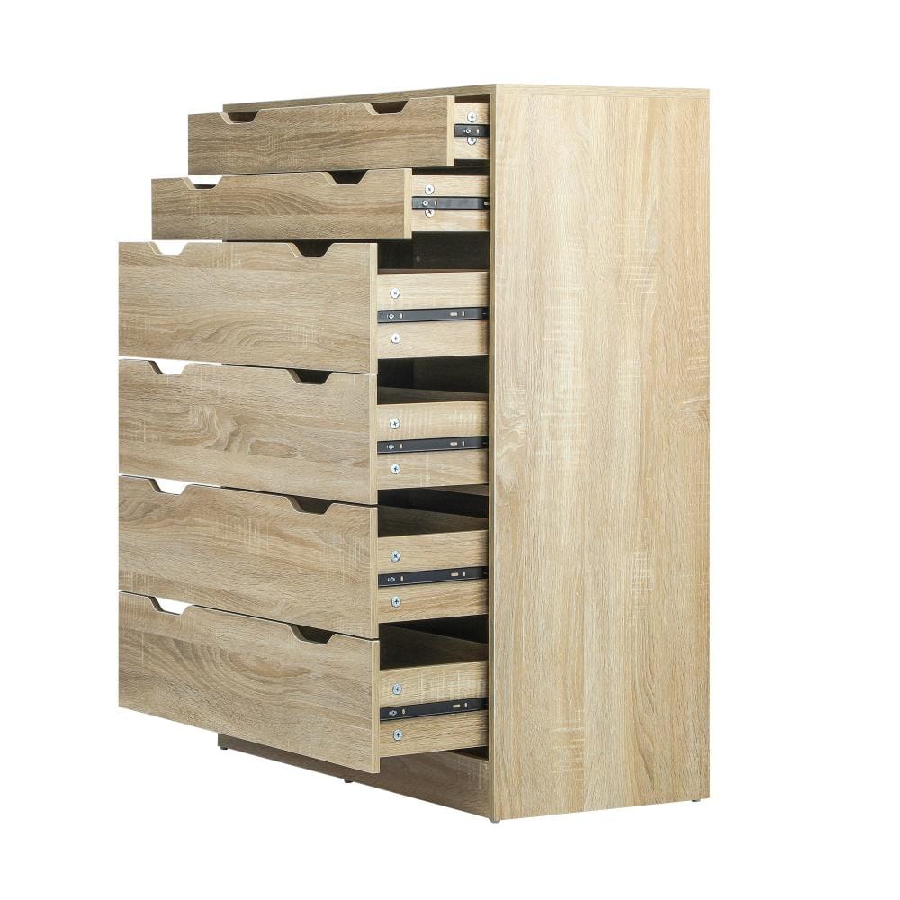 Oikiture Chest of Drawers KATIA 6 Chest of Drawers Tallboy Cabinet Bedroom Clothes Wooden Furniture