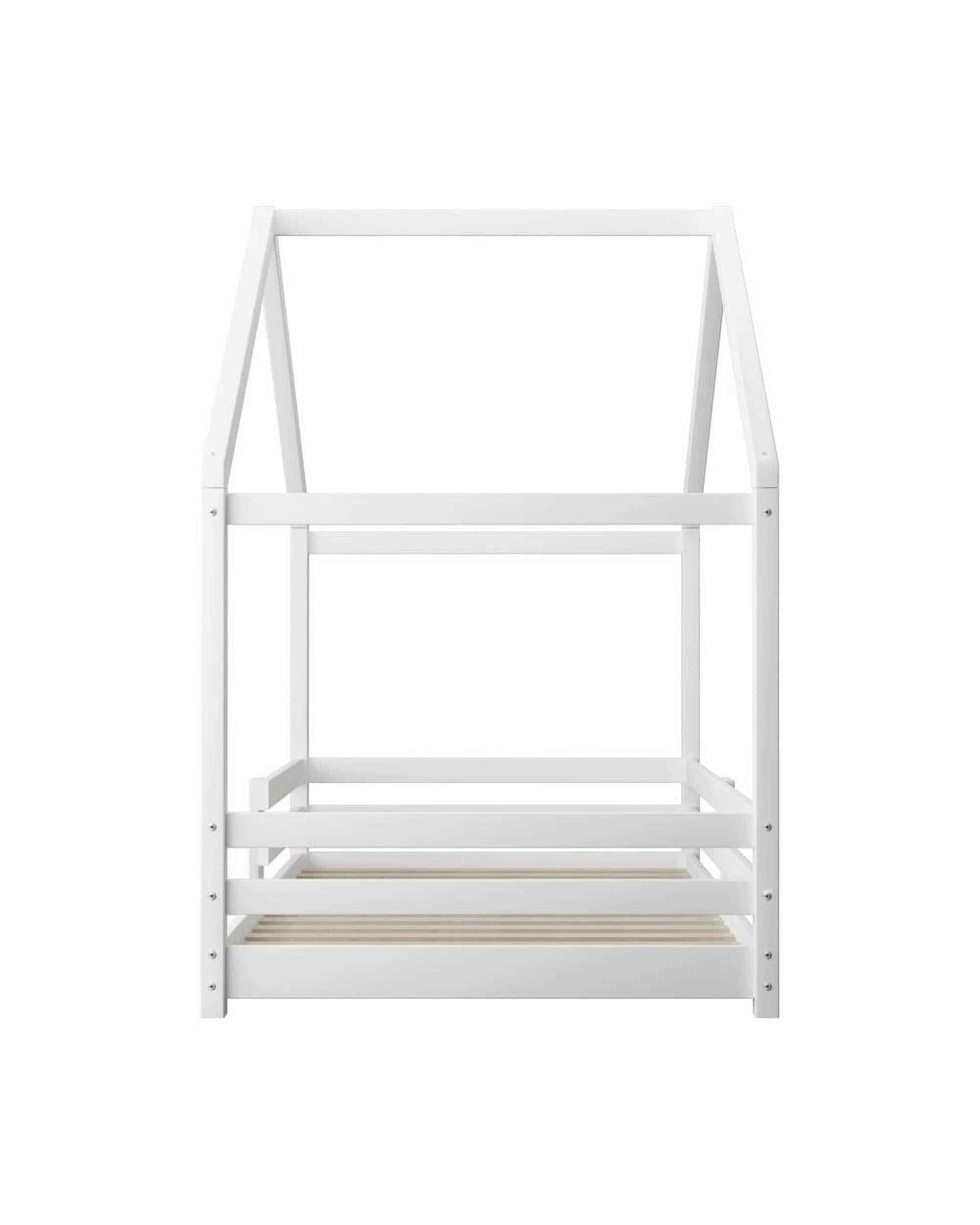 Oikiture Bedframe Latte Kids Bed Frame Single Wooden Bedframe Mattress Base Timber Platform