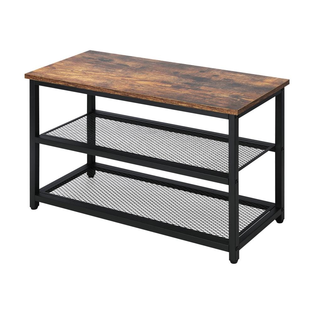 Oikiture Shoe Rack Laz Shoe Cabinet Bench Shoes Rack Shelf Storage 3-Tier Industrial Furniture