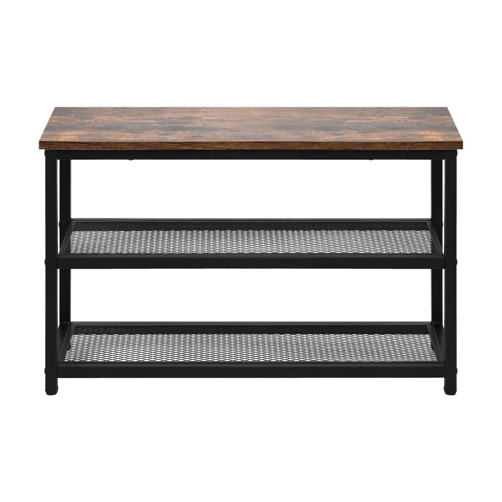 Oikiture Shoe Rack Laz Shoe Cabinet Bench Shoes Rack Shelf Storage 3-Tier Industrial Furniture