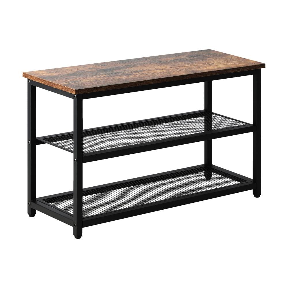 Oikiture Shoe Rack Laz Shoe Cabinet Bench Shoes Rack Shelf Storage 3-Tier Industrial Furniture