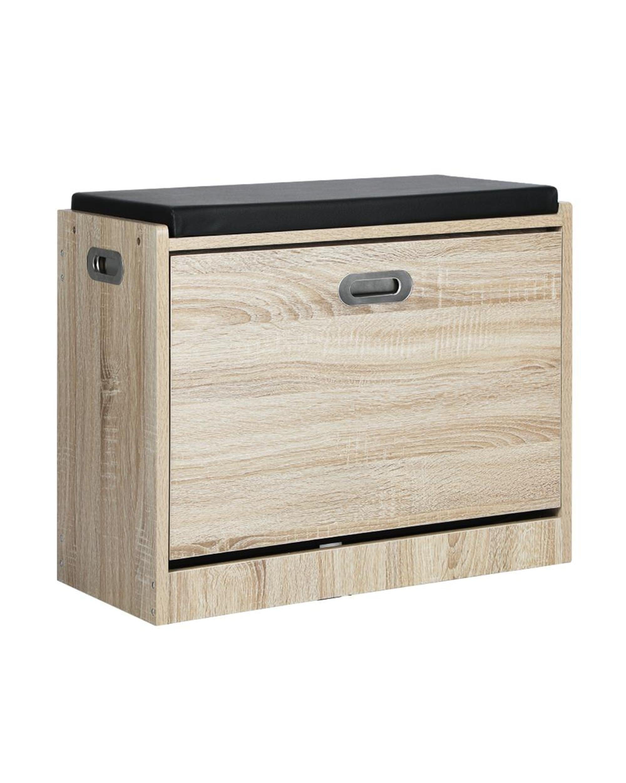 Oikiture Shoe Rack Lex Shoe Cabinet Bench Shoes Storage Shelves Shelf Organiser Cupboard Wooden 0.6M 15 Pairs