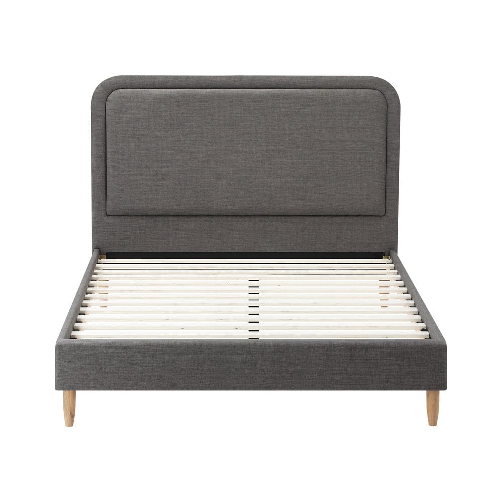 Oikiture Bedframe LIATH Bed Frame Fabric Grey