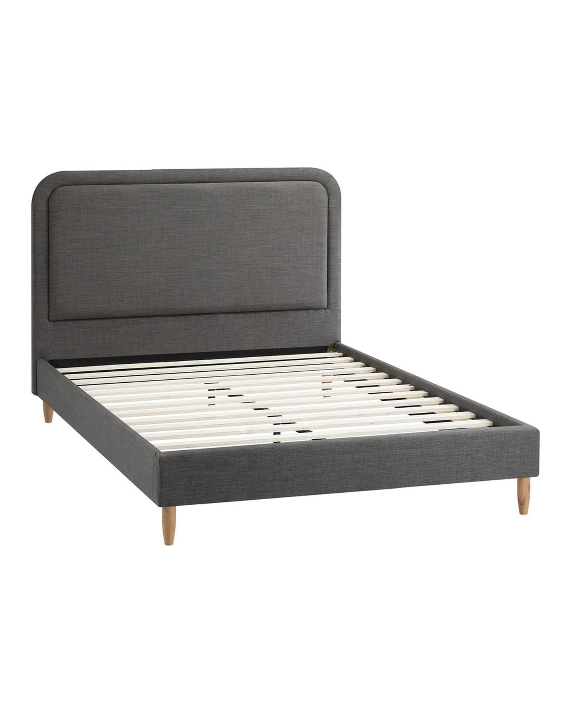 Oikiture Bedframe LIATH Bed Frame Fabric Grey