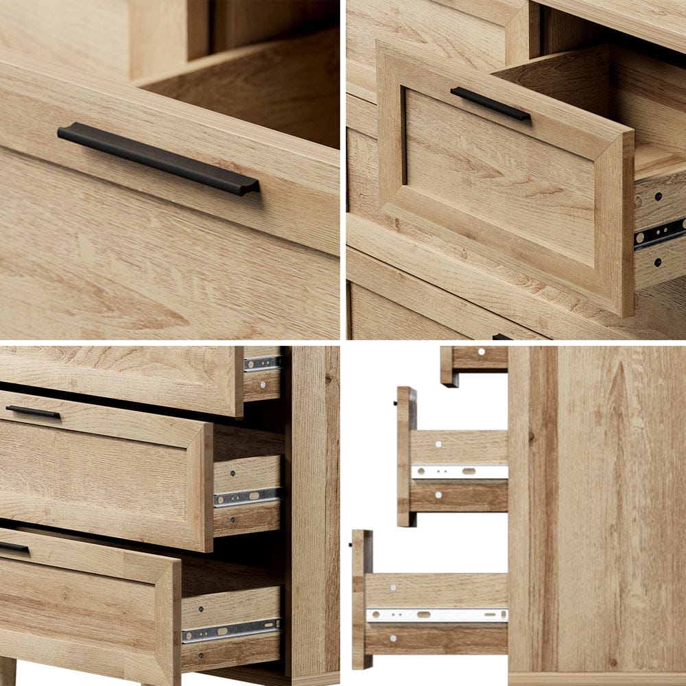 Oikiture Chest of Drawers LILLY 5 Chest of Drawers Dresser Tallboy Natural