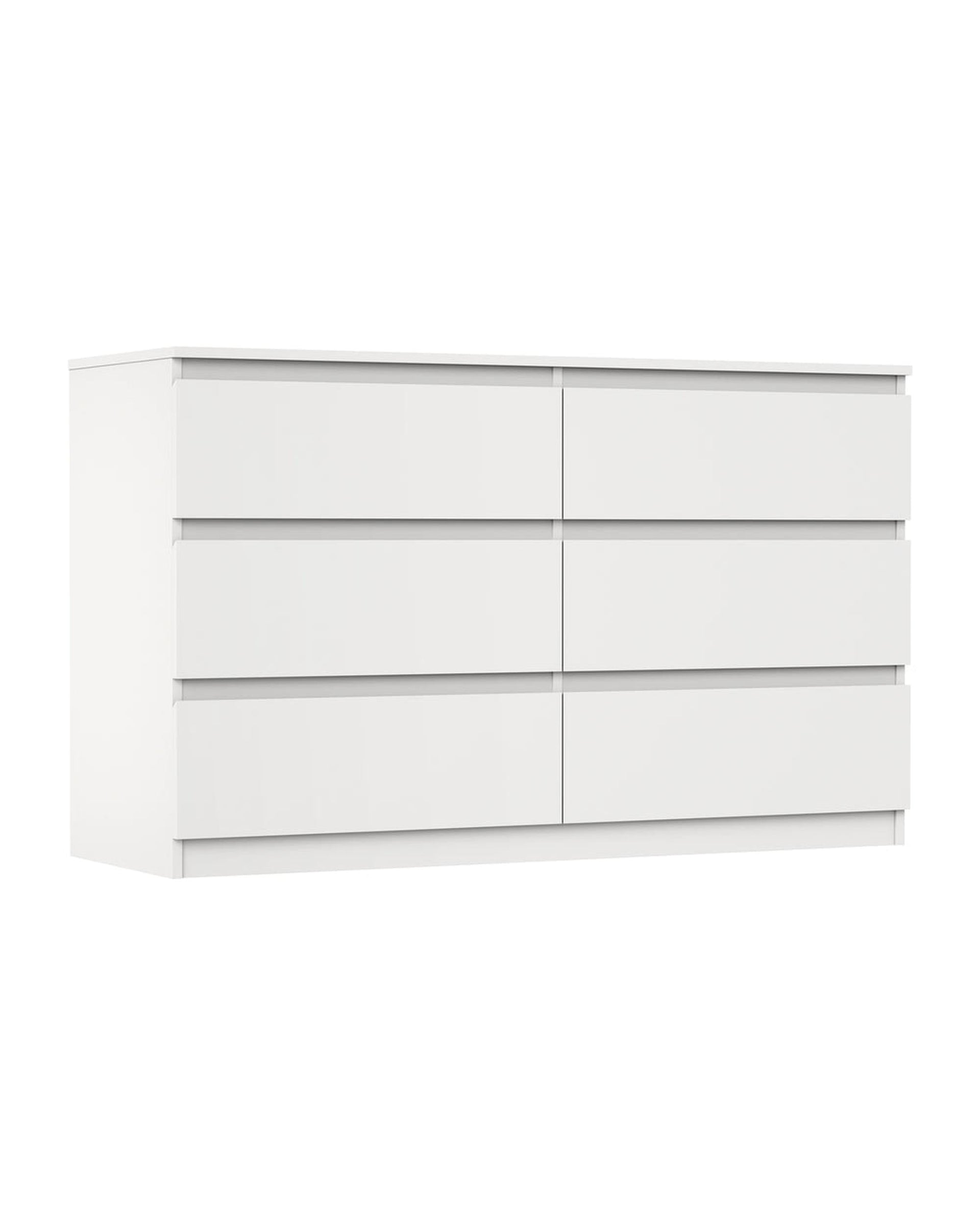 Oikiture Chest of Drawers LILLY 6 Chest of Drawers Lowboy Dresser Table Bedroom White