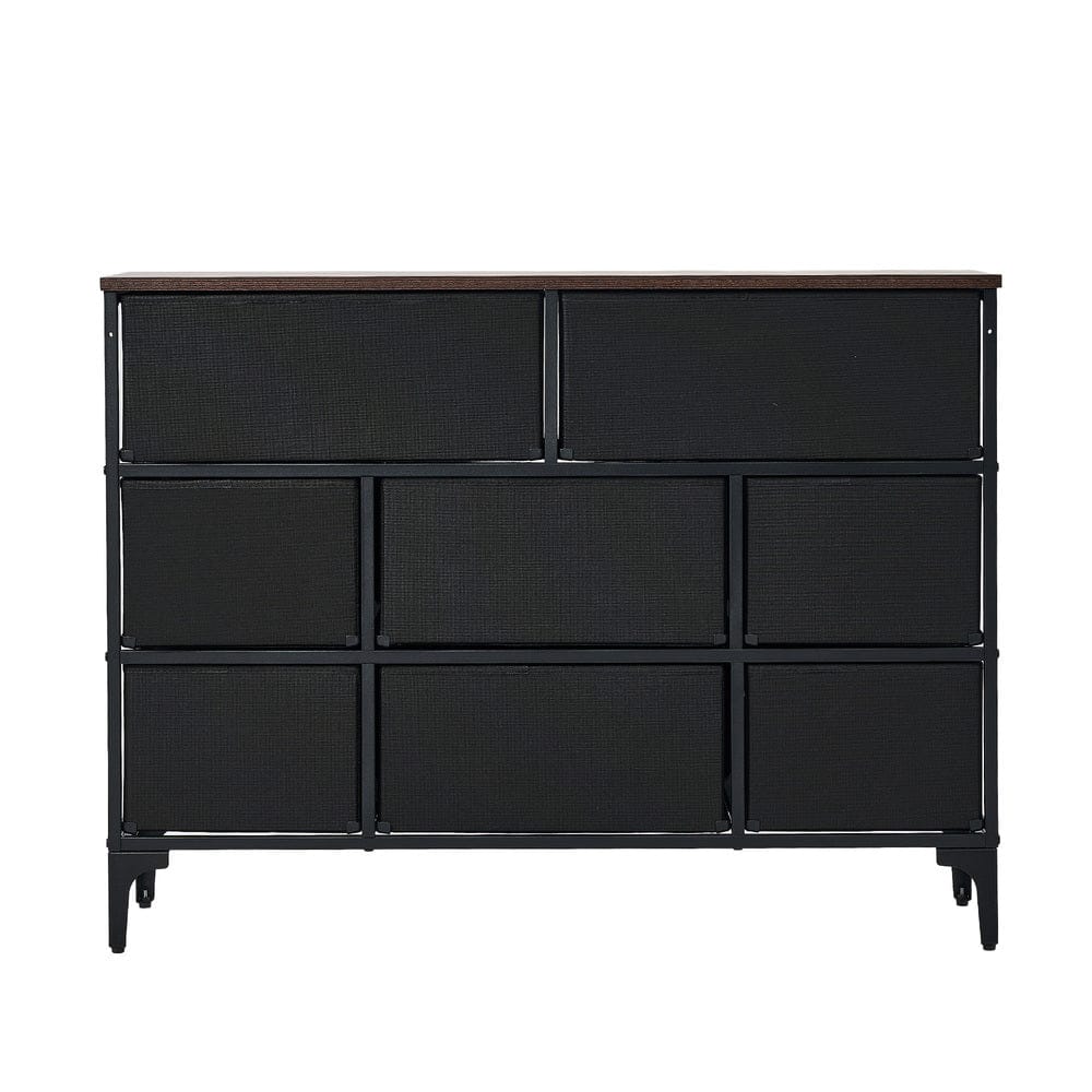 Oikiture Chest of Drawers LIM 8 Chest of Drawers Fabric Retro Vintage Multi-colour