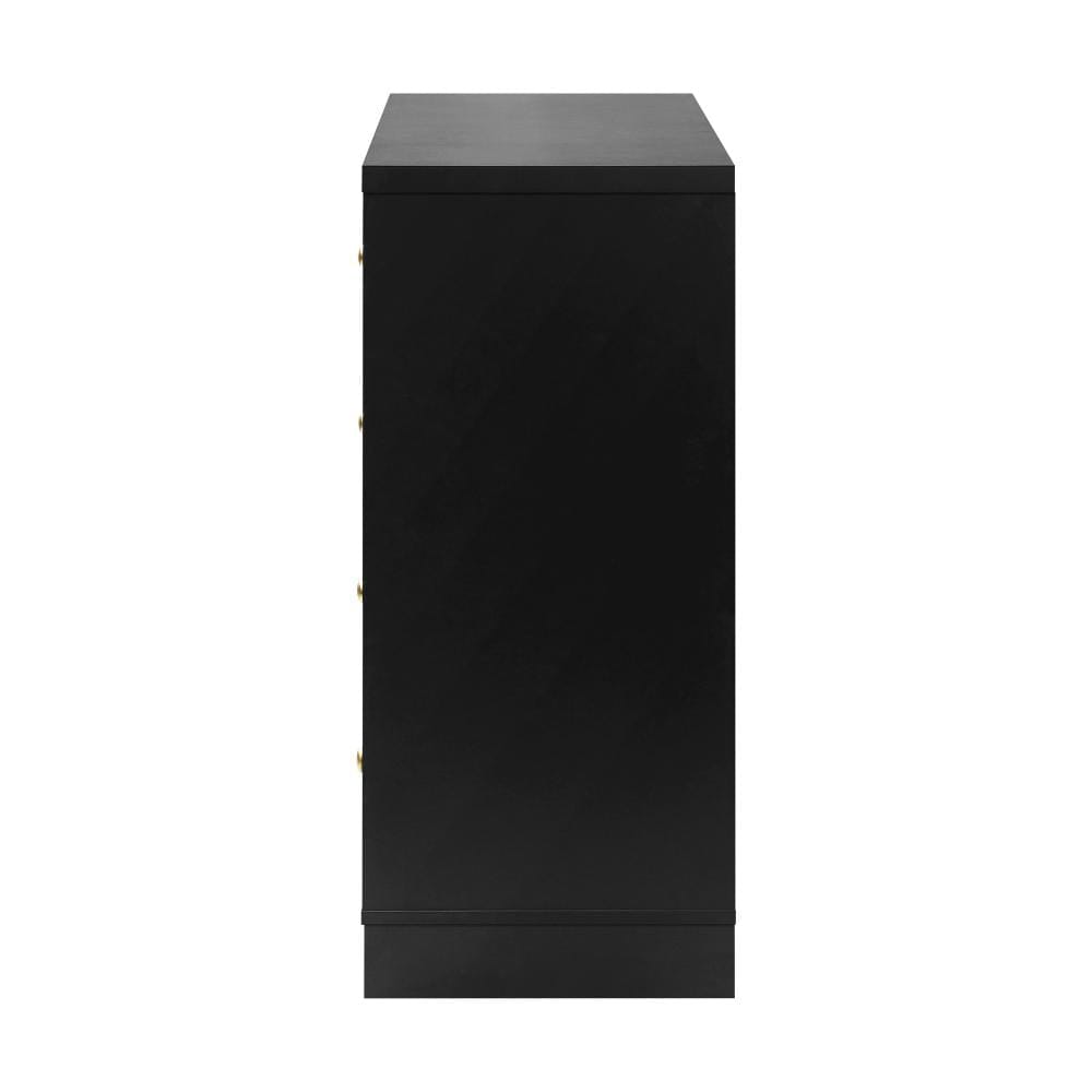 Oikiture Chest of Drawers LISA Chest of Drawers with 5 Drawers Dresser Tallboy Storage Cabinet Black