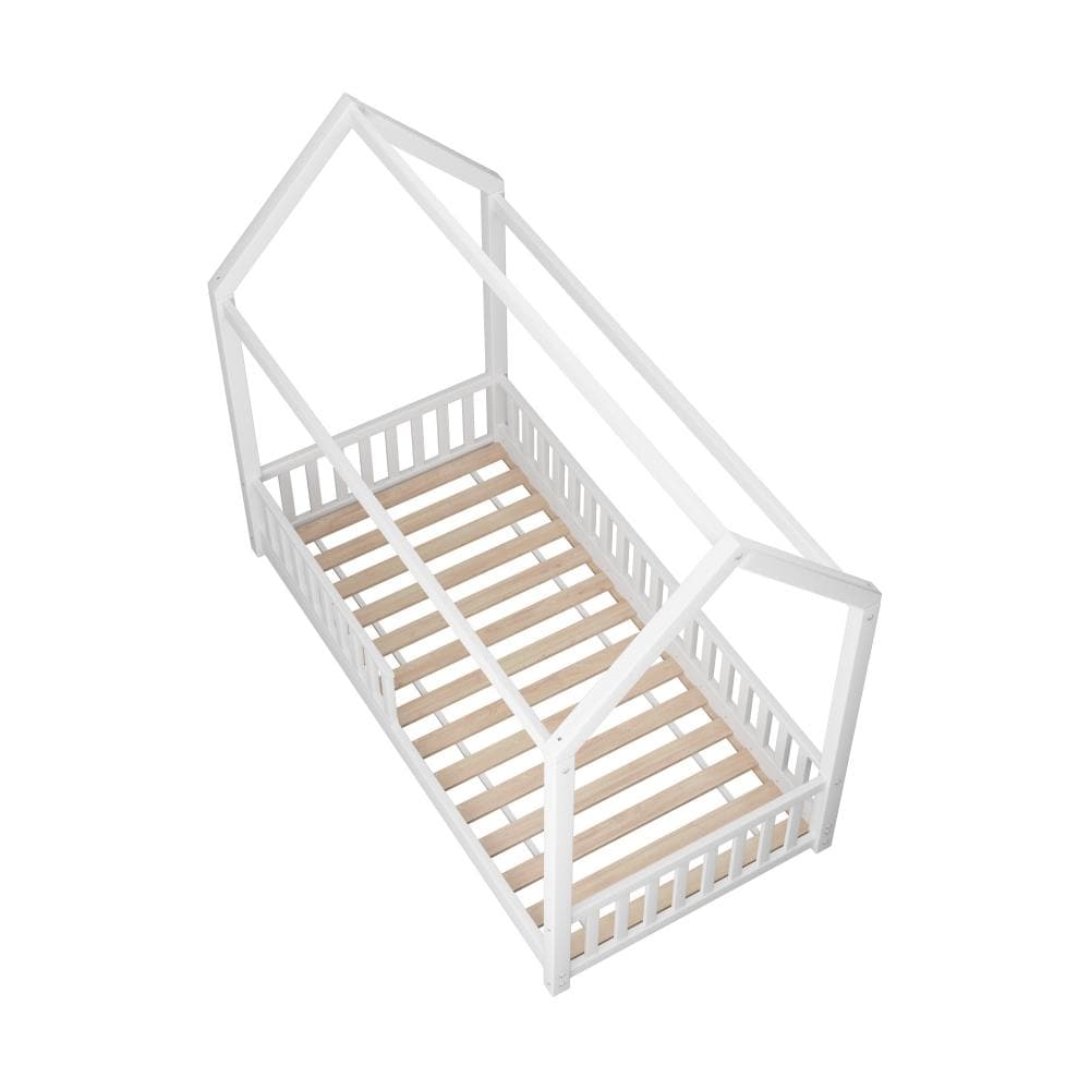 Oikiture Bedframe Luna Bed Frame Kids Wooden Single Timber House Frame Mattress Base Platform