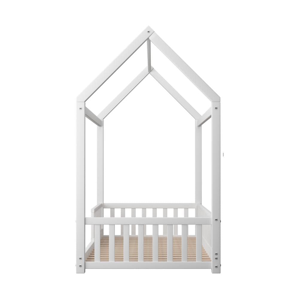 Oikiture Bedframe Luna Bed Frame Kids Wooden Single Timber House Frame Mattress Base Platform