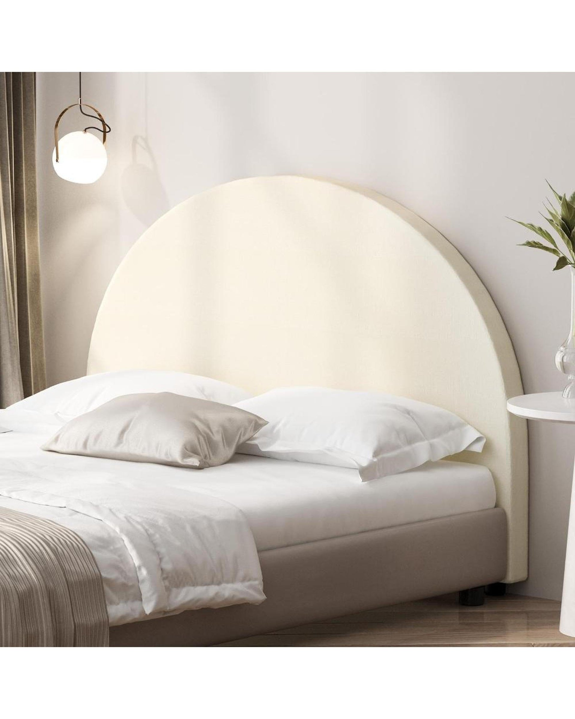 Oikiture Bedhead MILLY Headboard Bedhead Fabric Beige