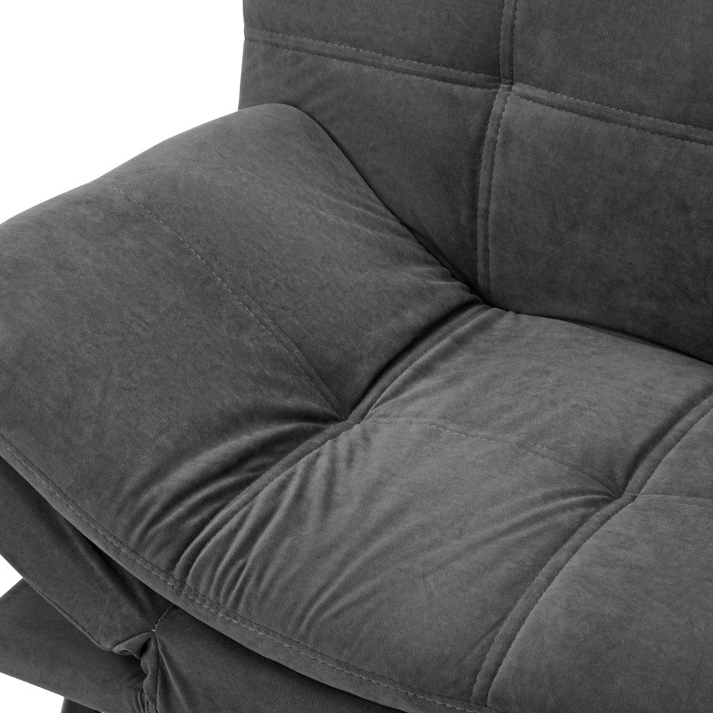 Oikiture Sofa NAD Sofa Bed Convertible Polyester 3-Seater Grey