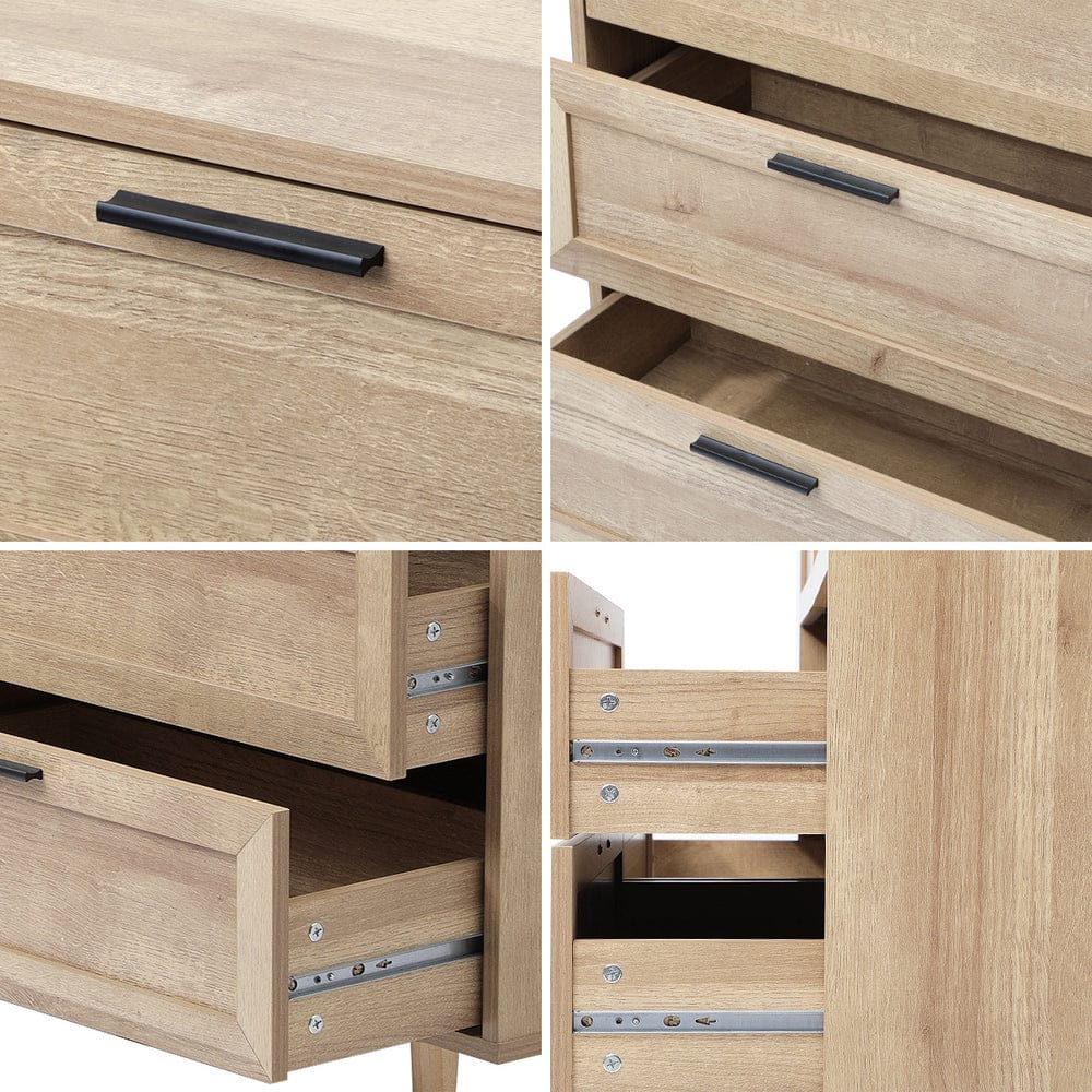 Oikiture Chest of Drawers NÁTTÚRULEGT 6 Chest of Drawers Dresser Tallboy Natural