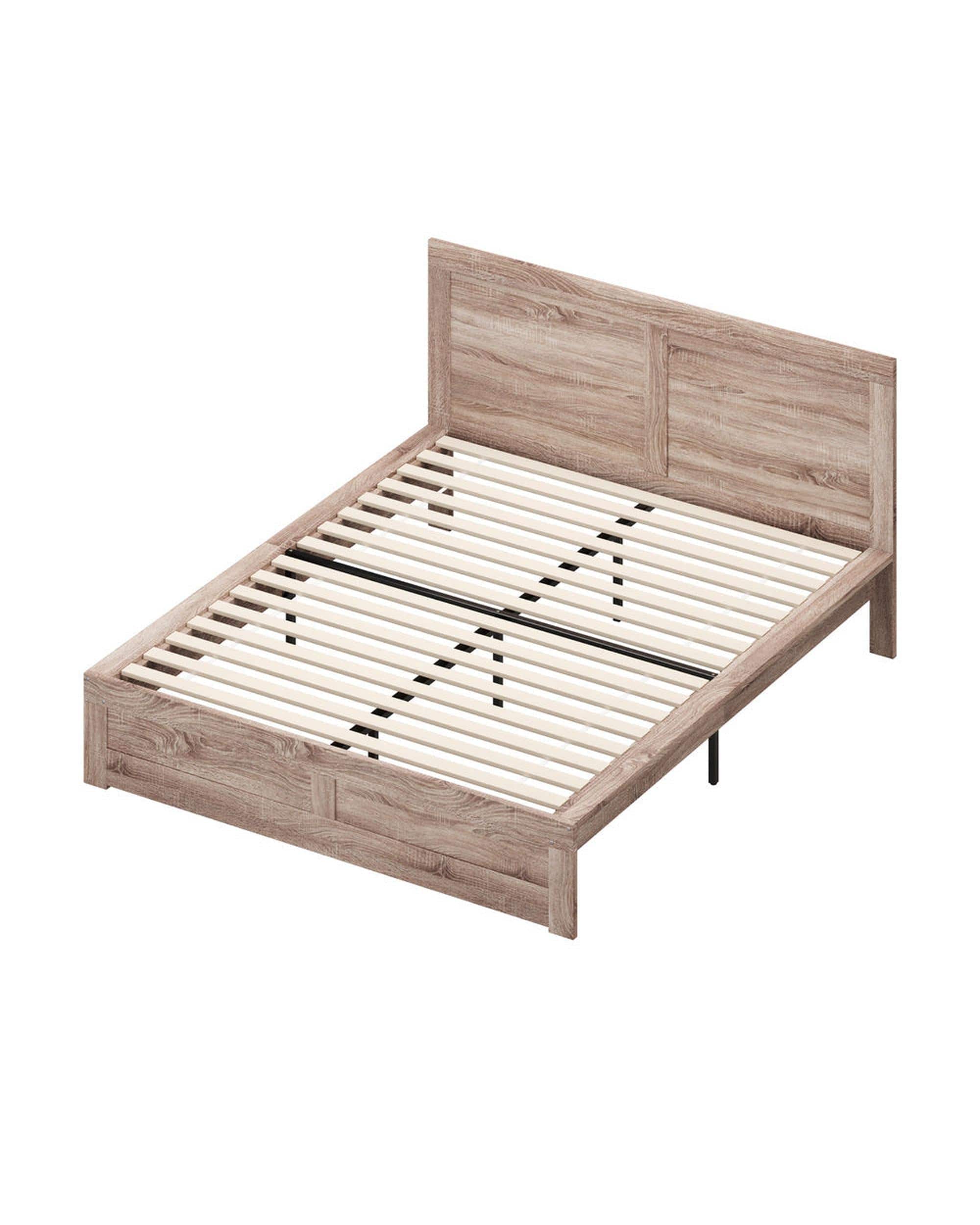 Oikiture Bedframe NILE Wooden Bed Frame - Contemporary Light Oak