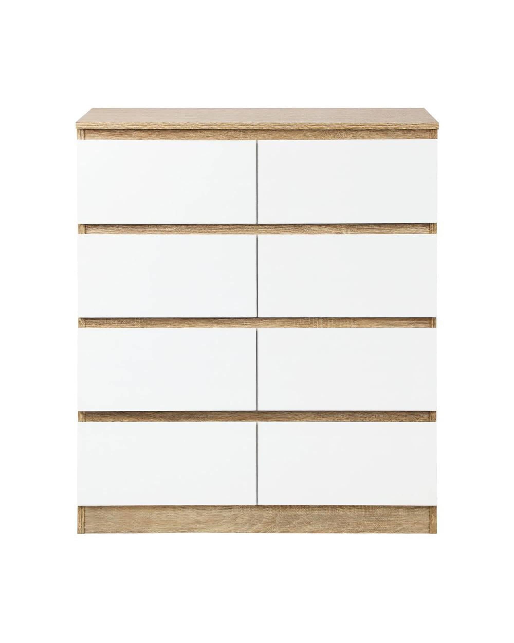 Oikiture Chest of Drawers OCTA Chest of Drawers 8 Drawers Tallboy Cabinet Home Furniture