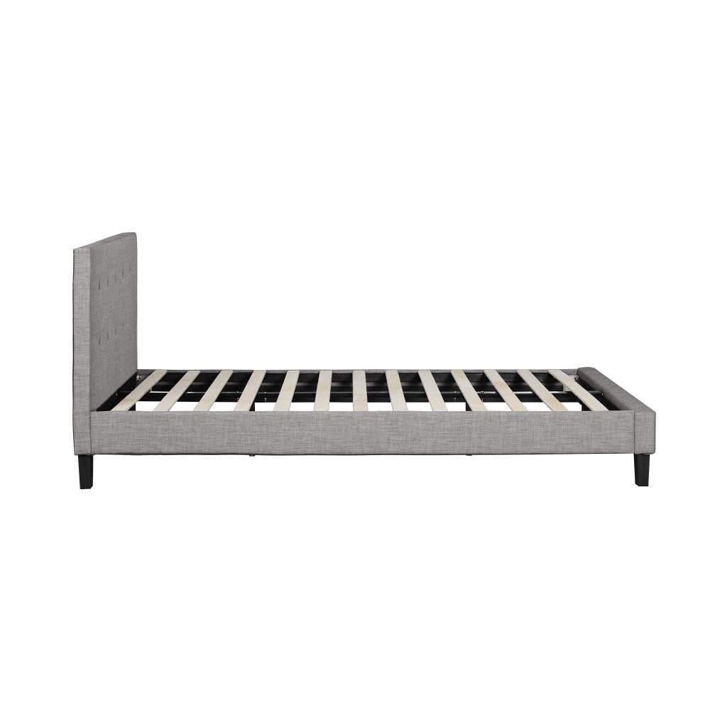 Oikiture Bedframe OGGI Bed Frame Bed Platform Wooden Fabric Grey