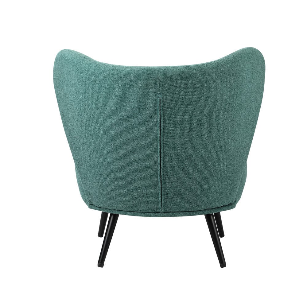 Oikiture Armchair Oikiture 2x Armchair Lounge Chair Lumbar Pillow Wingback Linen Green