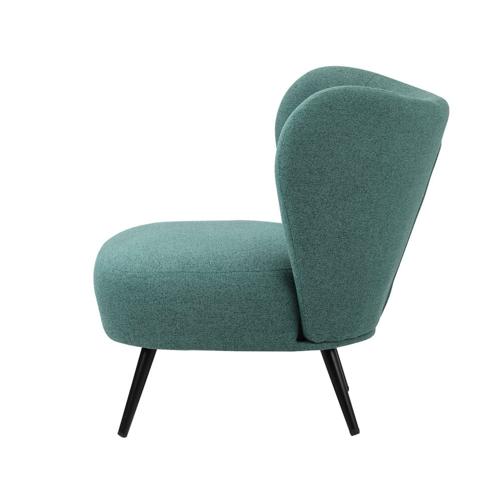 Oikiture Armchair Oikiture 2x Armchair Lounge Chair Lumbar Pillow Wingback Linen Green