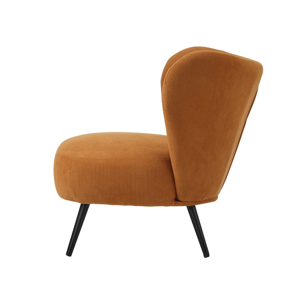 Oikiture Armchair Oikiture 2x Armchair Lounge Chair Lumbar Pillow Wingback Velvet Orange