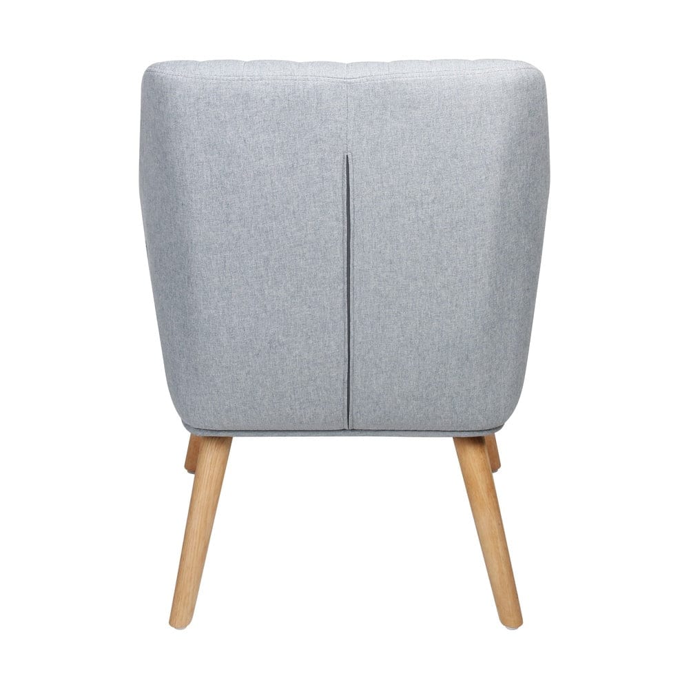 Oikiture Accent Chair Oikiture 2x Armchair Lounge Sofa Fabric Accent Chairs Armchairs Grey