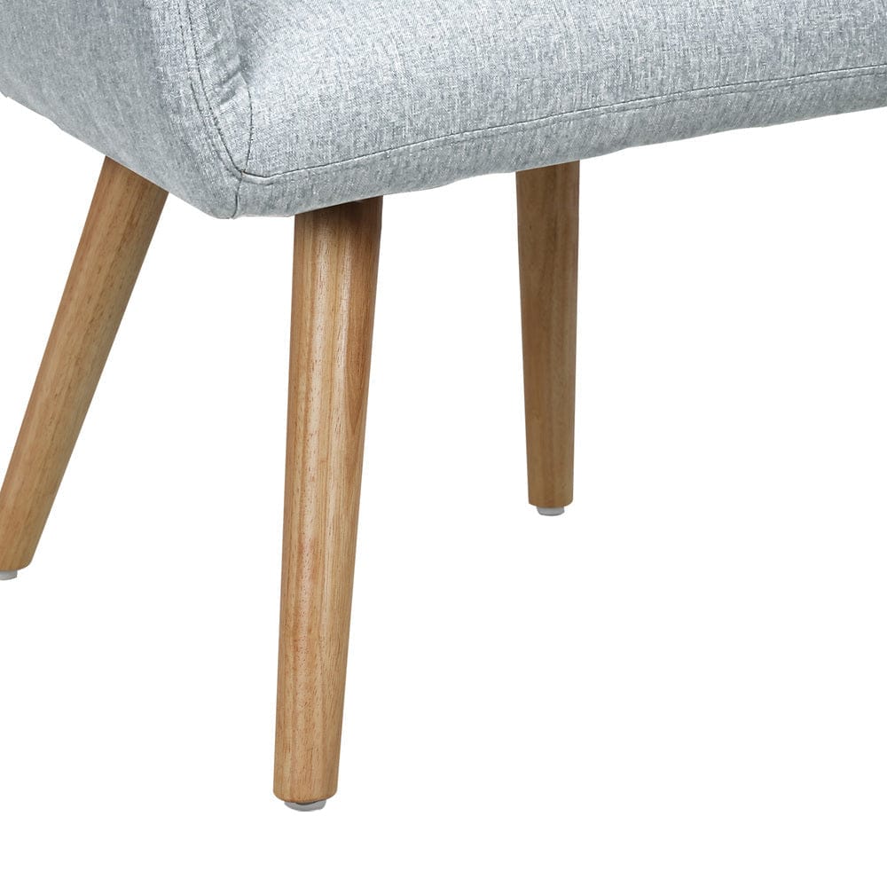 Oikiture Accent Chair Oikiture 2x Armchair Lounge Sofa Fabric Accent Chairs Armchairs Grey
