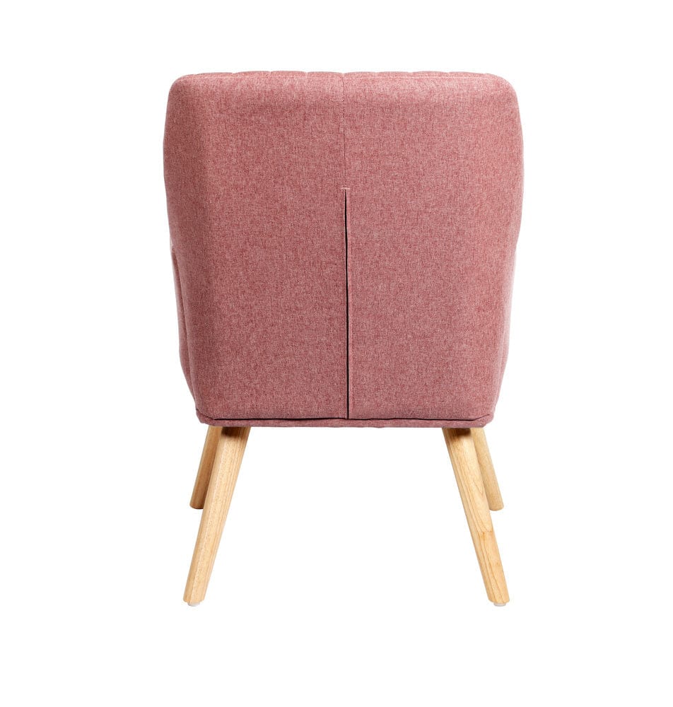 Oikiture Accent Chair Oikiture 2x Armchair Lounge Sofa Fabric Accent Chairs Armchairs Pink