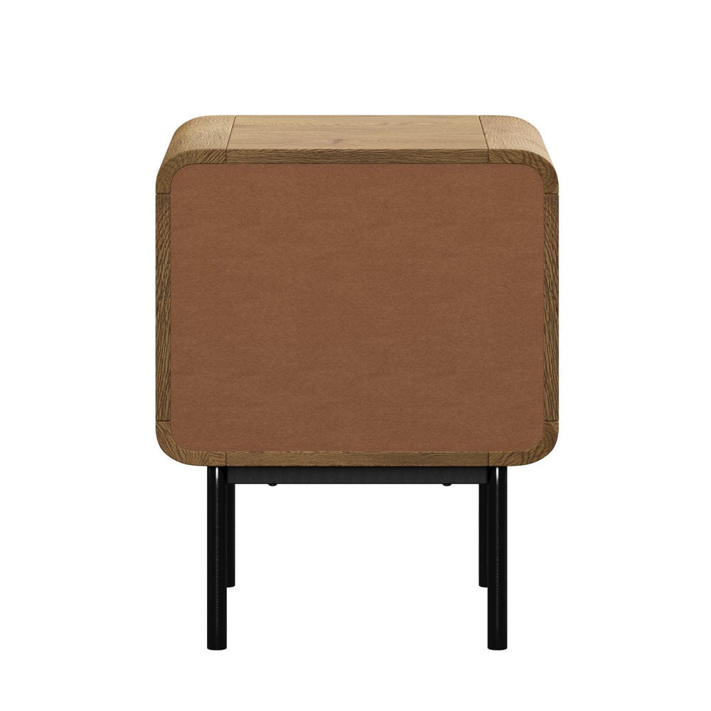 Oikiture Bedside Table Oikiture 2x Bedside Table 1 Drawers 1 Shelf Nightstand Storage Natural