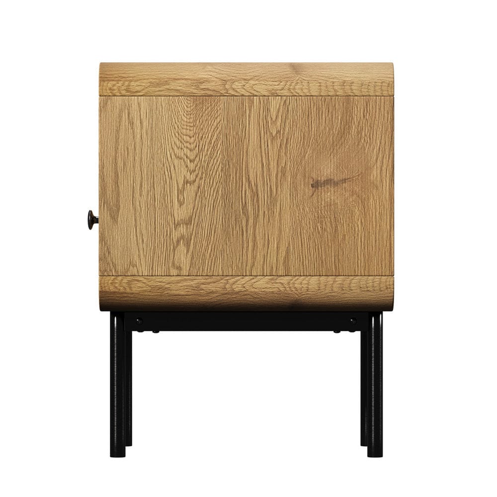 Oikiture Bedside Table Oikiture 2x Bedside Table 1 Drawers 1 Shelf Nightstand Storage Natural